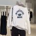 Women's Pure Cotton round Neck Sweatshirt Fleece Lined Thickened Autumn Winter Loose Versatile Top Letter Print 2023 New Style_ecoleips.com