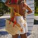 Elegant Knitted Mini Skirt With Star Embellishments - Summer Vacation Style Stretch Fit Casual Skirt For Women (White, S/M/L/Xl)_ecoleips.com