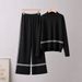 Women's Fashion Knitted Two Piece Suit Patchwork Design European American Style Autumn Winter Wear Versatile Knitwear Set_ecoleips.com