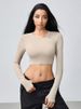 Women’s Long-Sleeve Fitness Top – Breathable Mesh Back Cutout, Stretchy Workout Tee For Yoga & Gym (3 Colors, S-L)_ecoleips.com