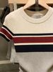Women's Striped Knit Top Short Sleeved Sexy Slimming Trendy Base Layer Spring Summer_ecoleips.com