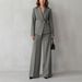 Women's Fashionable And Elegant Long Sleeved Suit Straight Leg Trousers Set Autumn New Arrival 2 Piece_ecoleips.com