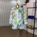 Women's Clothing Fashion Printing Hollow Lapel Long Sleeved Shirt Shorts Casual Suit_ecoleips.com