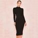 European And American Women's Long-sleeved Bodycon Tight-fitting Sexy Stretch Midi Bandage Party Evening Dr, Short_ecoleips.com
