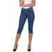 Women's Slimming Mid-Length Jeans – Stretch Denim Capri Pants For Summer, Casual & Office Wear (Mid Blue, S/M/L/Xl)_ecoleips.com