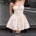 Cross-border Summer European And American Style Women's With Lace Trim, Sweet Print, Waist-cinching, Tie-up, Strapless,_ecoleips.com
