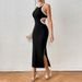 Voya European American Cross-border Summer In Sexy Sophisticated Style, With Round Neck, Back Cutout, Bodycon Design,_ecoleips.com