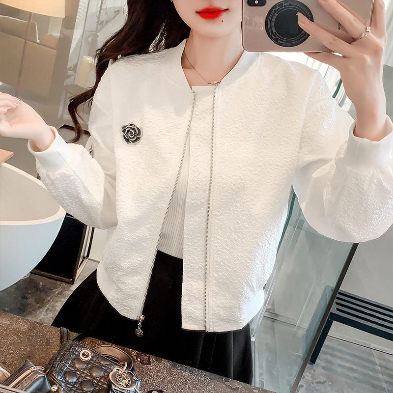 Women's Clothing New Cardigan Jacket Loose and Versatile Long Sleeve High end Baseball Jacket Short Tops for Women_ecoleips.com