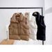 Women's Clothing Thickened Cotton Stuffed Vest Women's Thickened Quilted Vest Short Sleeveless Jacket Outerwear Loose Fit Casual Layering French Style_ecoleips.com