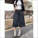 Women's Clothing Women's High-Waisted Wide Leg Cropped Pants Denim Retro Camouflage Straight Mid-Length Summer Style_ecoleips.com