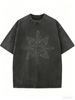 Relaxed Fit Vintage Wash Tee For Women, Oversized Short Sleeve T-Shirt For Modern Casual Fashion_ecoleips.com