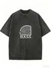 Women's Vintage Casual Tee, Washed Texture Loose Fit Summer Essential_ecoleips.com