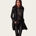Women's Clothing Thick Fur Collar Mid Length Leather Coat Motorcycle Leather Jacket Coat _ecoleips.com