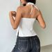 Voya Hot Selling Women's 2026 Spring/summer New Sexy Lace Up Hanging Neck T-shirt Slim Fit And Slimming Top_ecoleips.com