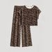 Women's Leopard Print Two-Piece Set Short Sleeve Wide Leg Pants Casual Summer Home Wear Loose Comfortable Fashionable Trendy_ecoleips.com