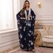 AB462 Fashion New Embroidered Abaya Ladies Dress Muslim Robe Two Piece Set With Belt_ecoleips.com