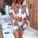 Women's Clothing Comfortable Simple Suit Shirt Suit 3d Digital Women's Short Sleeve Summer Printing_ecoleips.com