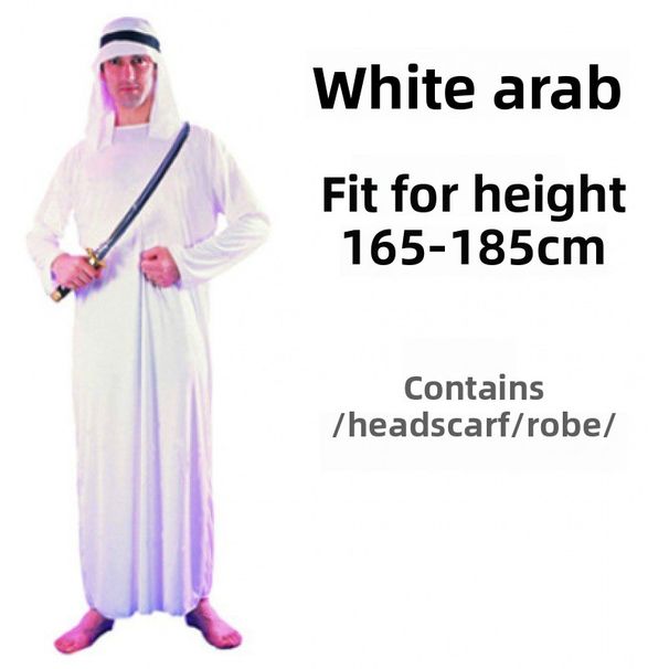 Halloween Party Adult Male Arabian Costume Saudi Dubai Robe Clothing Middle Eastern Shepherd_ecoleips.com