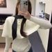 girl Christmas Atmosphere Red Cape Shawl Sweater For Women Autumn Winter Knitted Base Shirt Two-Piece Set Short Style Noble_ecoleips.com