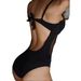 Verve 2025 Solid Color Sexy Mesh Patchwork Hollow Out One-Piece Bikini Swimsuit For Women_ecoleips.com