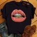 Summer Foreign Trade Goods: Colorful Lips Simple Women's Round-neck Retro Short-sleeve Top_ecoleips.com