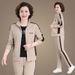 Women's Plus Size Sports Suit Casual Spring Autumn Outfit Middle Aged Elderly Stand Collar Sweatshirt Two Piece Set_ecoleips.com