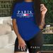 Summer Women's Casual And Fashionable Paris Pattern Print Loose T-shirt+shorts Two-piece Sportswear Suitable For Daily Wear-88_ecoleips.com