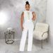 Women's Sexy Solid Color Sleeveless Stand Collar Round Neck Jumpsuit Wide Leg Pants_ecoleips.com
