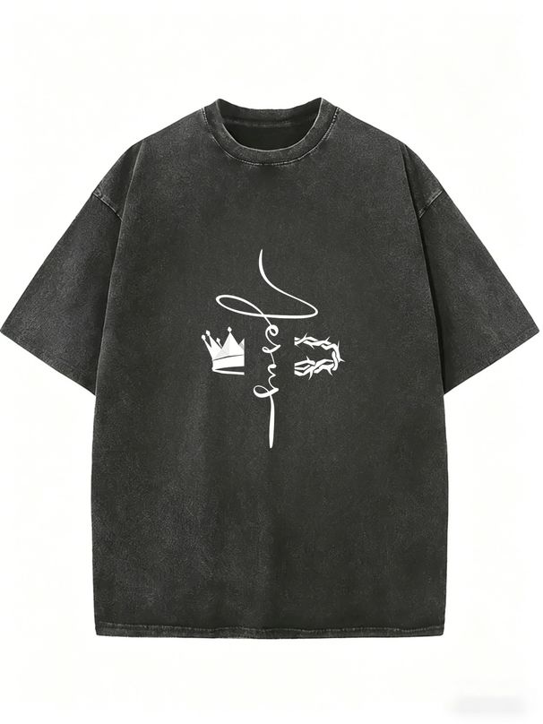 Women’s Washed Cotton Oversized T-Shirt, Retro Casual Street Style Tee For Modern Fashion_ecoleips.com