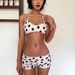 Women's Retro Polka Dot Bikini Set Halter Neck Tank Top + Solid Color Shorts Summer Vacation Hot Spring Sexy Beachwear_ecoleips.com