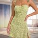 Women's Elegant Spaghetti Strap Dress Stylish Floral Print Sexy Slim‑Fitting Design For Feminine Look_ecoleips.com