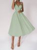 Women's multi-colored halter sexy swing dress_ecoleips.com