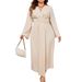 Women's Clothing New Long Sleeved Dress Temperament Waist Slim Irregular Cut Long Skirt_ecoleips.com