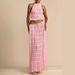 Women's Sexy Backless Halter Neck Lace Trim Long Dress Set – Floral Print Chiffon Maxi Dress For Party, Dating & Casual Wear_ecoleips.com