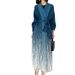 New Muslim Robe For Women, High-end, Loose Fit, Large Collar, Fashionable Gradient, Middle Eastern Women's Long Dress_ecoleips.com