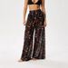 Women's High-Waisted Flowy Chiffon Pants – Sexy & Comfortable Wide-Leg Lounge Pants For Summer – Trendy Print & Lightweight Fabric_ecoleips.com