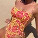 Women's Clothing Retro Floral Print One Piece Bikini Style Backless Tummy Slimming Swimwear For Women Quick-Dry Polyester, Modest Coverage_ecoleips.com