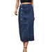 Women's Clothing New Hot Girl Semi Elastic Denim Workwear Casual Skirt Skirt For Women_ecoleips.com