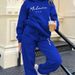 Women's Hooded Sweatshirt With Print - Casual Winter Outfit Set, Comfortable Pullover & Joggers, Blue/Black, S-Xxl_ecoleips.com