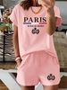 Women’s 2 Piece Outfit Set – Oversized Graphic T-Shirt And Biker Shorts Matching Set, Casual Summer Lounge Tracksuit For Daily Wear-353_ecoleips.com