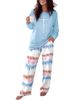Women's Long Sleeved Pajama Set 2 Piece Casual Loose Fit Home Wear Comfortable Sleepwear_ecoleips.com
