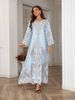 Women's Long Robe Fashion Print Beaded Rhinestone Dress, Elegant Evening Gown, Stylish Long Skirt, Perfect For Special Occasions_ecoleips.com