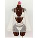 Women's Clothing Women's Sexy Three Piece Swimsuit Set Cover Up Heart Shaped Cutout Bikini Swimwear Quick-Dry Polyester_ecoleips.com