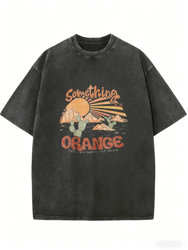 Vintage Desert Sunset Graphic T-Shirt Women Oversized Washed Cotton Retro Western Casual Tee_ecoleips.com