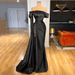 Cross-border European And American One-shoulder Black Evening 2025 New Style Elegant Slimming Fishtail Dress For Annual_ecoleips.com