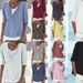 Verve 2025 Spring Summer V-neck Solid Color Cotton Linen Plus Size Mid-sleeve Women's Shirt_ecoleips.com