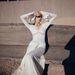 Women's French High End V Neck Lace Panel Flared Sleeve Ruched Tie Maxi Dress – Sexy Elegant Party Gown_ecoleips.com