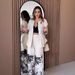 Women's Clothing Positioning Printing Long Sleeved Top Wide Leg Pants Fashionable Two Piece Suit_ecoleips.com