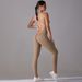 Women's Clothing New Half Zip Sleeveless Hollow Back Yoga Fitness Trousers Jumpsuit Running Jumpsuit Women_ecoleips.com