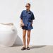 Women's Clothing Casual Loose Pocket Short Sleeved Shirt Denim Two Piece Suit_ecoleips.com